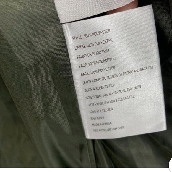 Michael Kors Faux Fur Trim Removable Hood Jade Green Down Coat XL - Picture 5 of 8